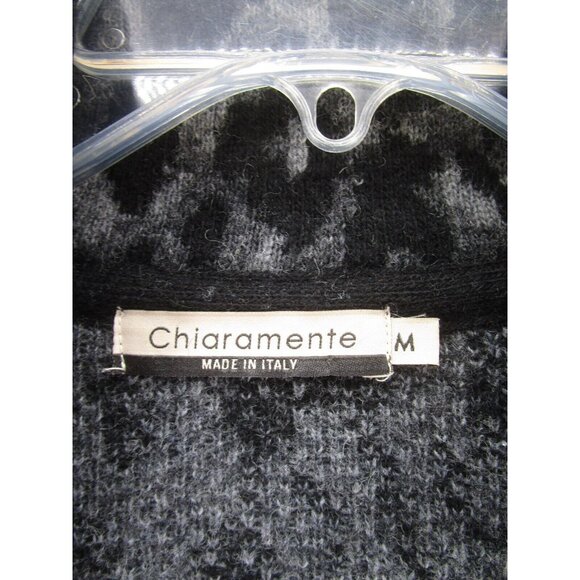 Chiaramente Sweater Medium Wool Open Tunic Cardigan Animal Print - Picture 9 of 11